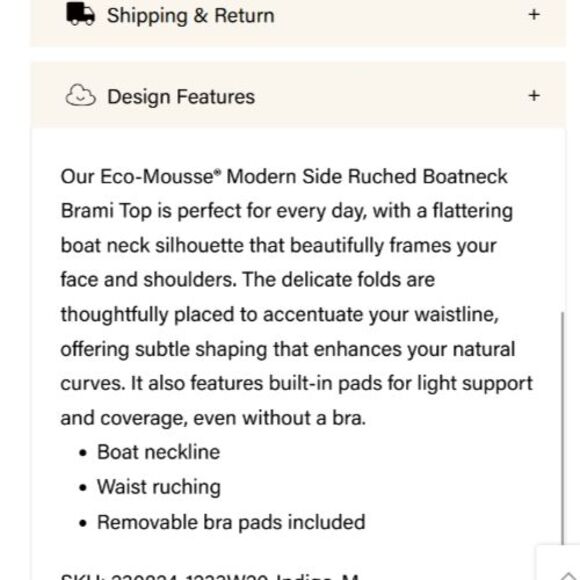 OGL Eco Mousse ProWarm Beige Side Ruched Long Sleeve Boat Neck Bra Top Sz MEDIUM - Picture 5 of 9